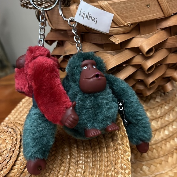 Kipling Red and Green Stuffed Animal Keychains - Picture 2 of 12